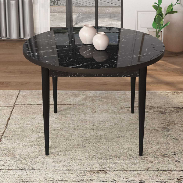 Table de repas ronde avec pieds métal Tor - HANAH HOME