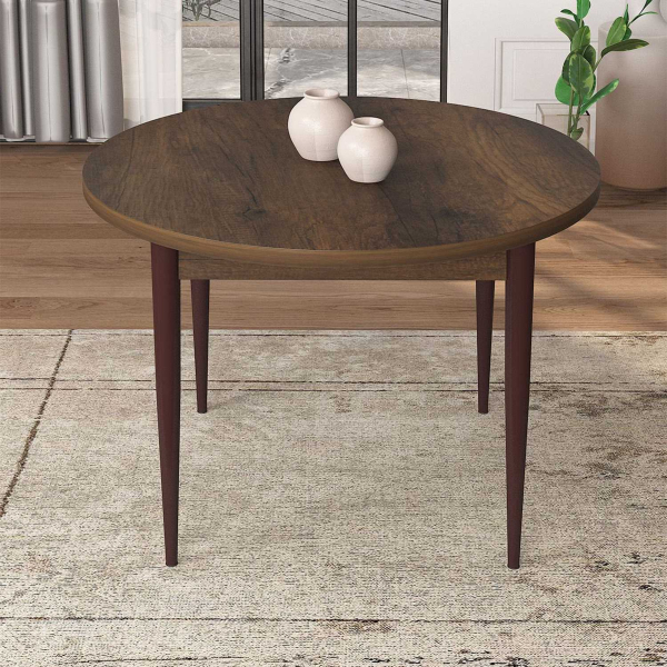 Table de repas ronde avec pieds métal Tor - HANAH HOME