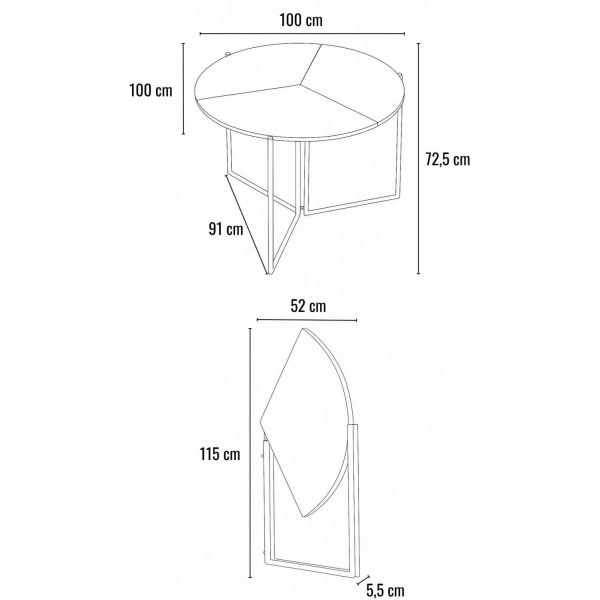 Table de repas ronde pliante Yaprak - ASI-2726