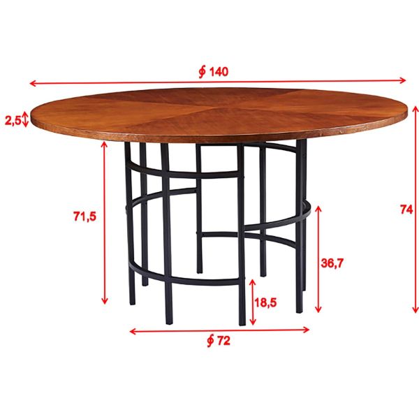 Table ronde en MDF Copenhagen 140 cm - Furniture Fashion