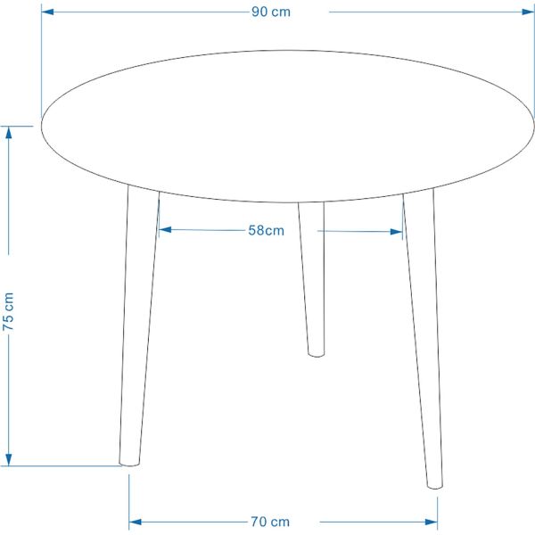 Table ronde 90cm en MDF Polar - Venture Home