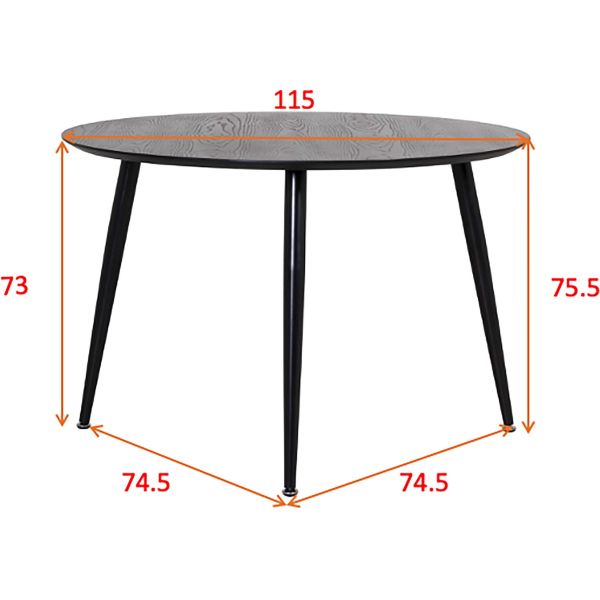 Table ronde 115cm MDF et acier Dipp - Venture Home