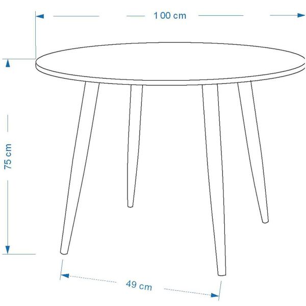 Table ronde en MDF et acier Plaza 100 cm - VEN-0149