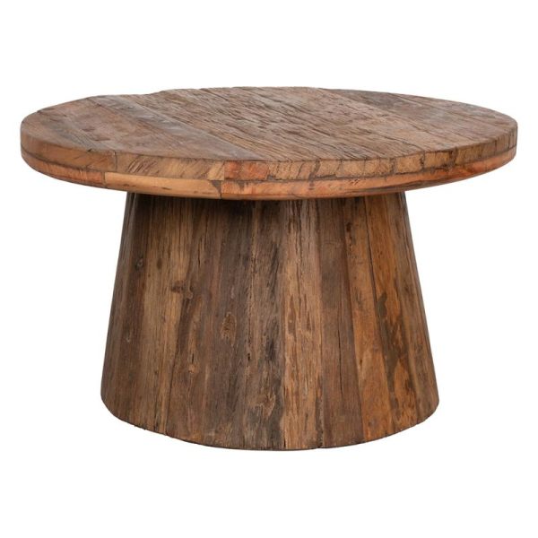 Table basse ronde en bois recyclé REWOOD