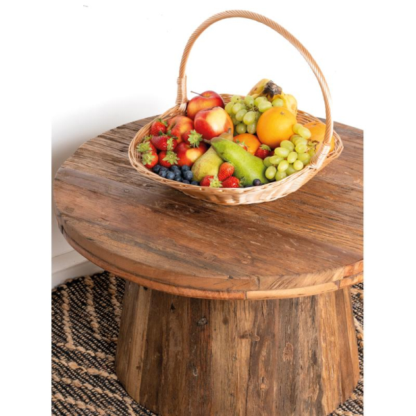 Table basse ronde en bois recyclé REWOOD - 5