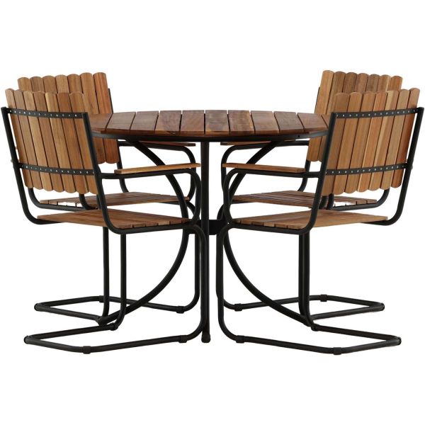 Table ronde et 4 chaises de jardin Holmsund - Venture Home