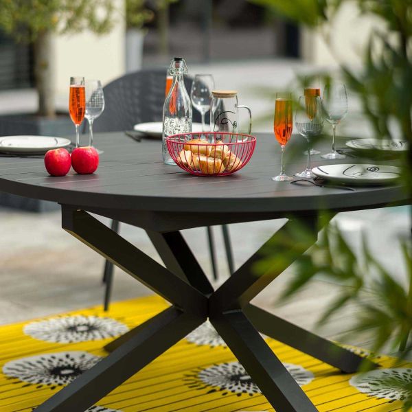 Table ronde extensible 8 à 10 personnes en aluminium Palma - JARDILINE