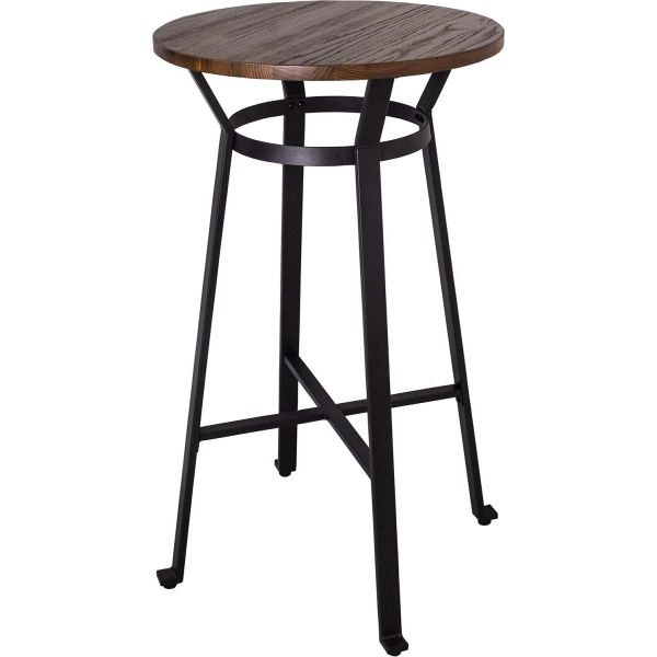 Table ronde mange-debout plateau en bois d'orme 60 cm