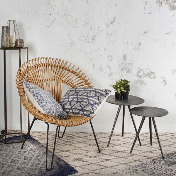 Table ronde métal zinc antique - AUB-2987