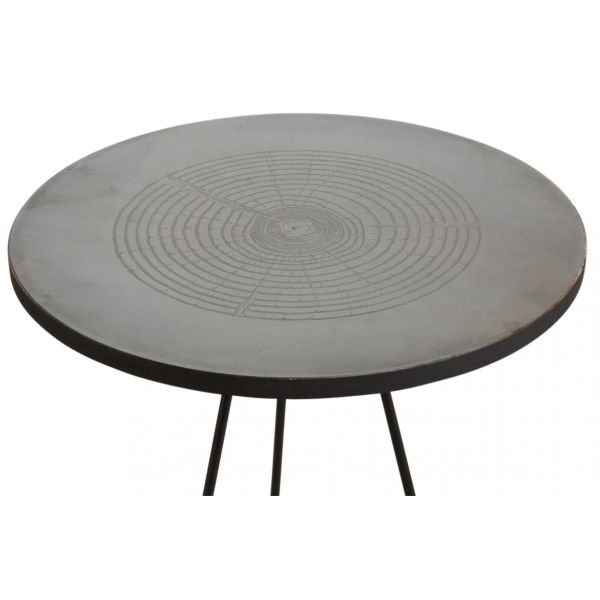 Table ronde métal zinc antique - AUBRY GASPARD