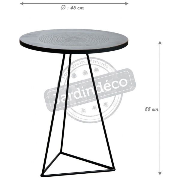 Table ronde métal zinc antique - AUB-2982