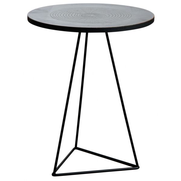 Table ronde métal zinc antique