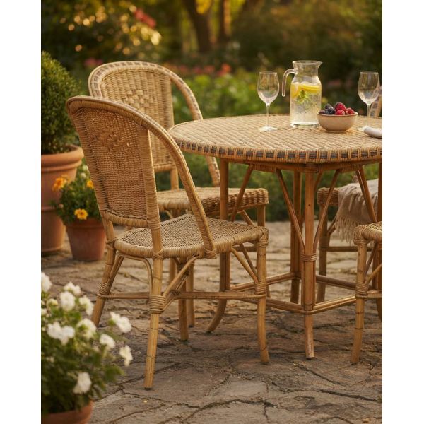 Table ronde en rotin patiné et coloré Surabaya - 6