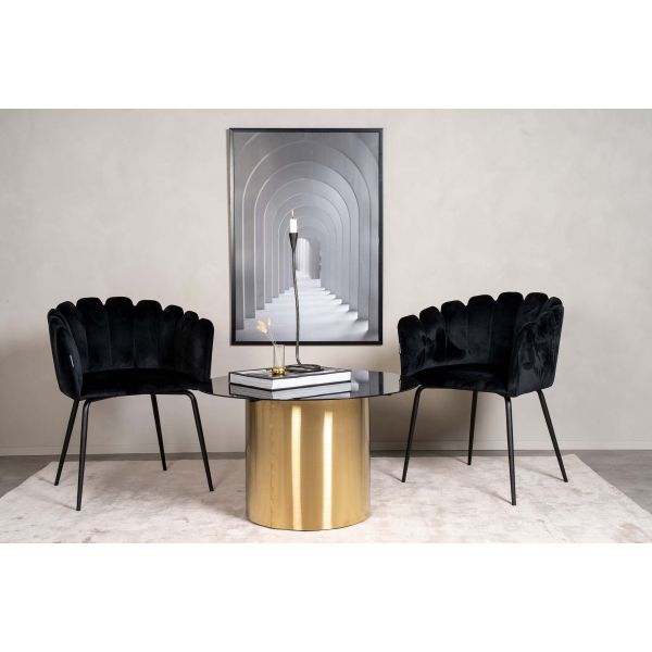 Table ronde en verre fumé Ystad - Furniture Fashion
