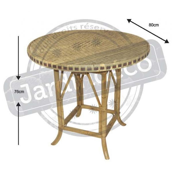 Table rotin 80cm Surabaya - AUBRY GASPARD