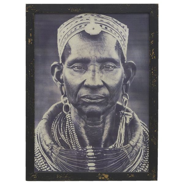 Tableau portait homme africain - Noir et blanc