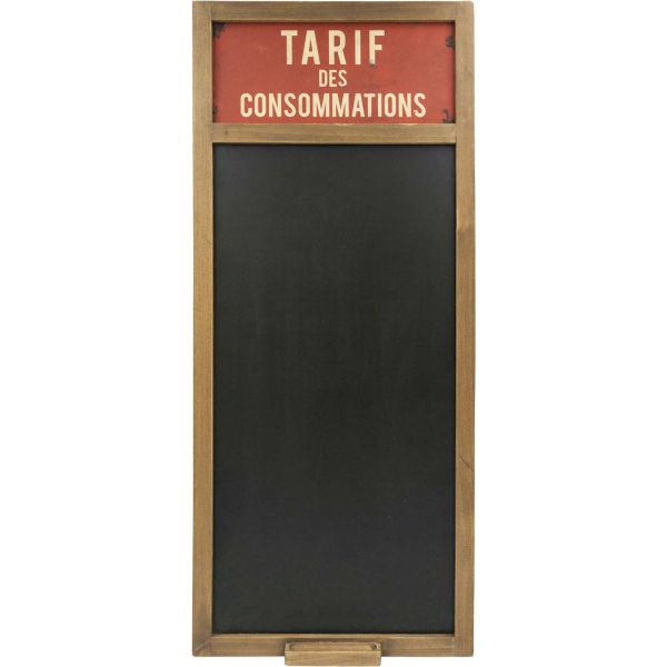 Tableau tarif des consommations avec porte craie 70 x 30 cm