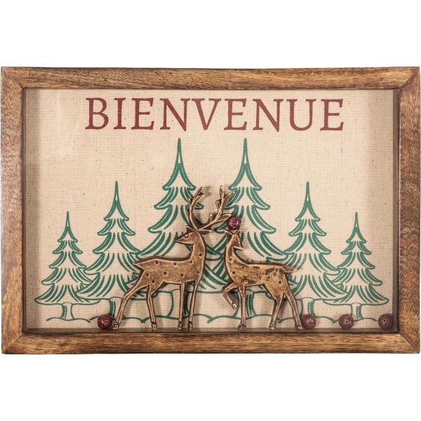 Tableau en bois de manguier Bienvenue