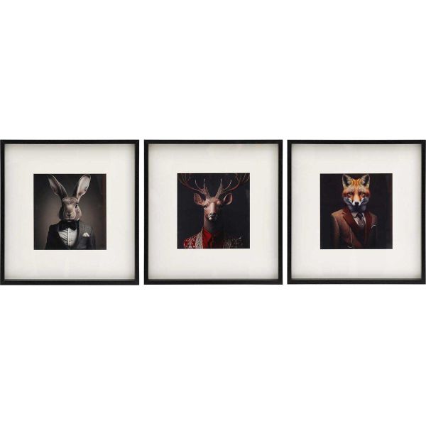 Tableau décoratif Animal head 40 x 40 cm (Lot de 3)