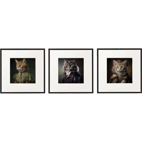 Tableau décoratif Animal head 40 x 40 cm (Lot de 3)