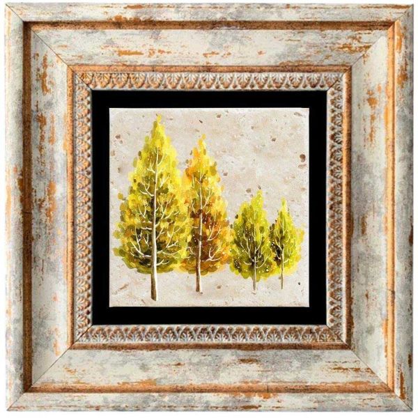 Tableau décoratif en bois et métal 20 x 20 cm