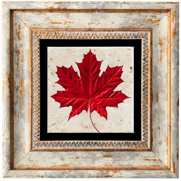 Tableau décoratif en bois et métal 20 x 20 cm