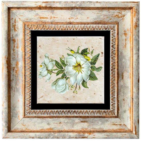Tableau décoratif en bois et métal 20 x 20 cm