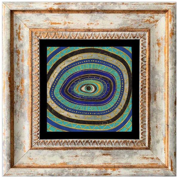 Tableau décoratif en bois et métal 20 x 20 cm