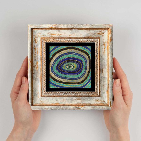 Tableau décoratif en bois et métal 20 x 20 cm - HANAH HOME