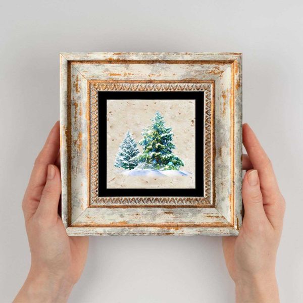 Tableau décoratif en bois et métal 20 x 20 cm - HANAH HOME