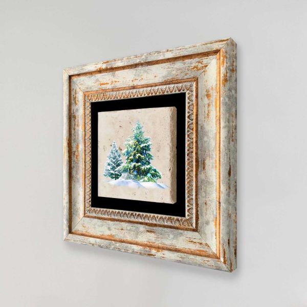 Tableau décoratif en bois et métal 20 x 20 cm - ASI-1262