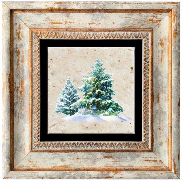 Tableau décoratif en bois et métal 20 x 20 cm
