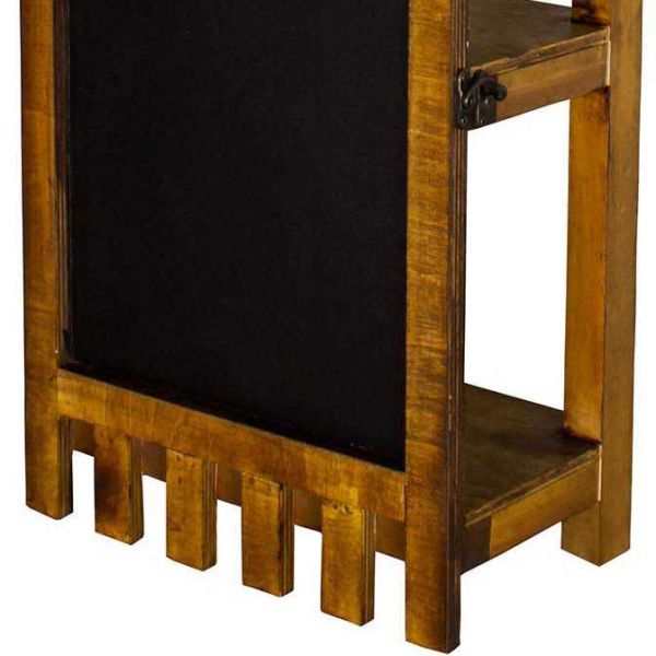 Tableau avec étagère en bois et ardoise Luge 28 x 17.5 x 70 cm - ANT-0862
