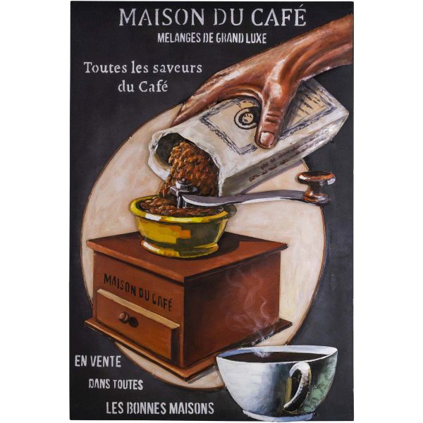 Tableau en fer Maison du café 80 x 120 cm