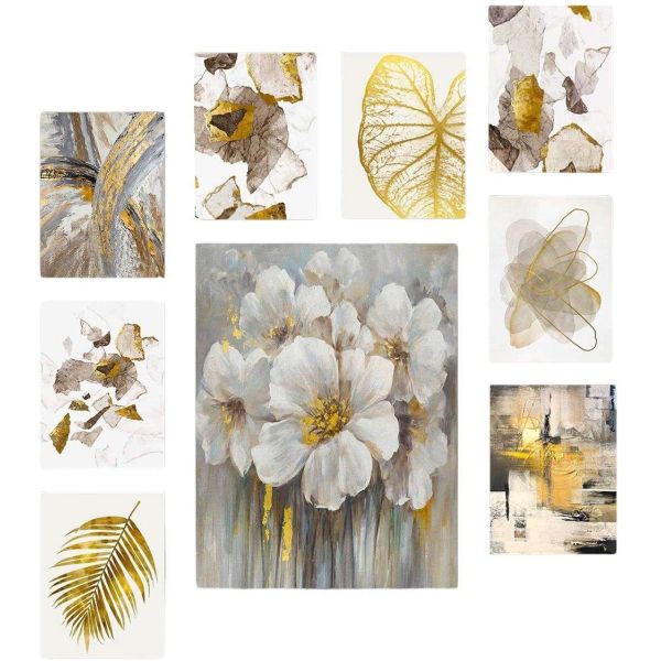 Tableau 9 parties Flowers 70 x 70 cm