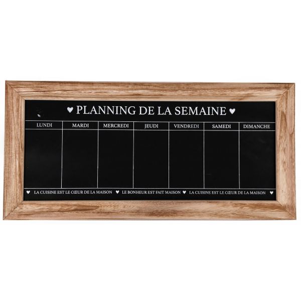 Tableau en paulownia planning de la semaine 67x32 cm