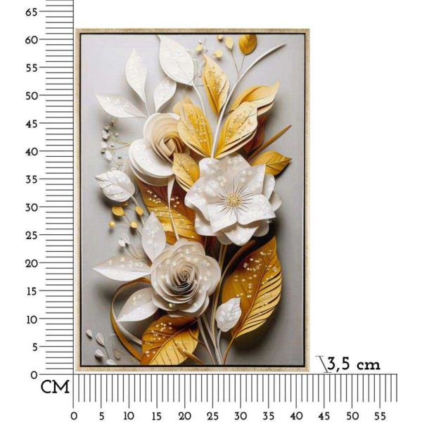 Tableau en toile et métal Flora 42 x 3.5 x 62 cm - MAU-0321