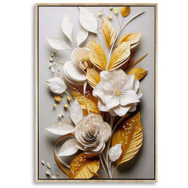 Tableau en toile et métal Flora 42 x 3.5 x 62 cm