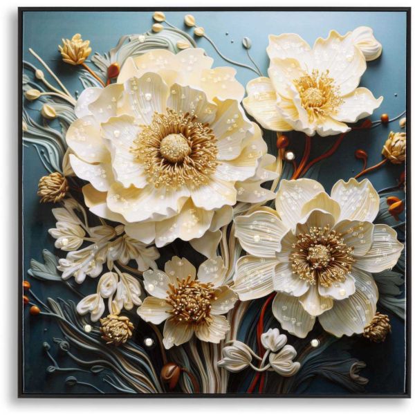 Tableau en toile et métal Narcy 82 x 4 x 82 cm