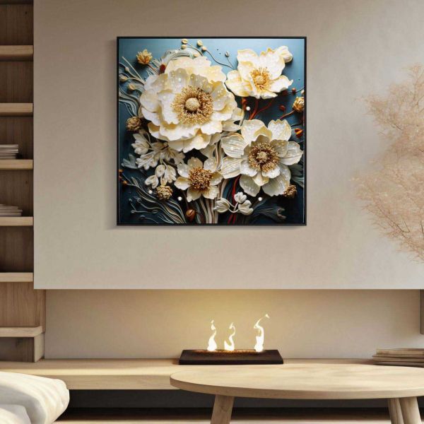 Tableau en toile et métal Narcy 82 x 4 x 82 cm - MAURO FERRETTI