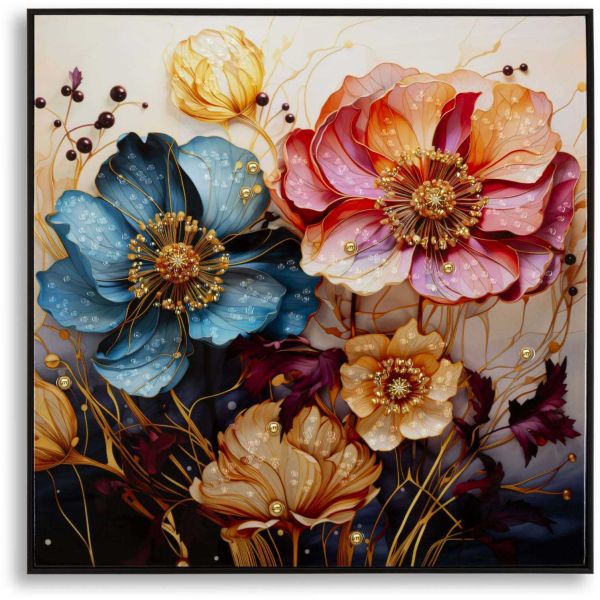 Tableau en toile et métal Narcy 82 x 4 x 82 cm