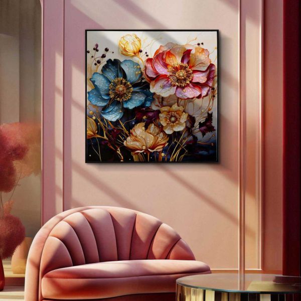 Tableau en toile et métal Narcy 82 x 4 x 82 cm - MAURO FERRETTI