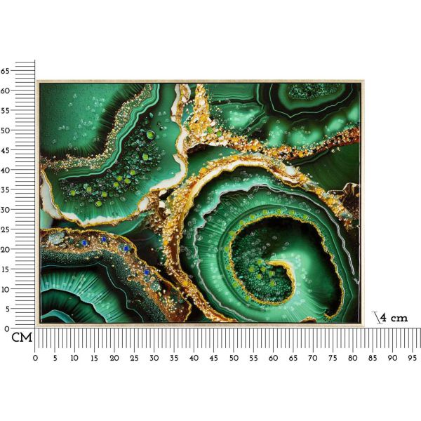 Tableau en toile et métal Smeraldy 82 x 4 x 62 cm - MAU-0323