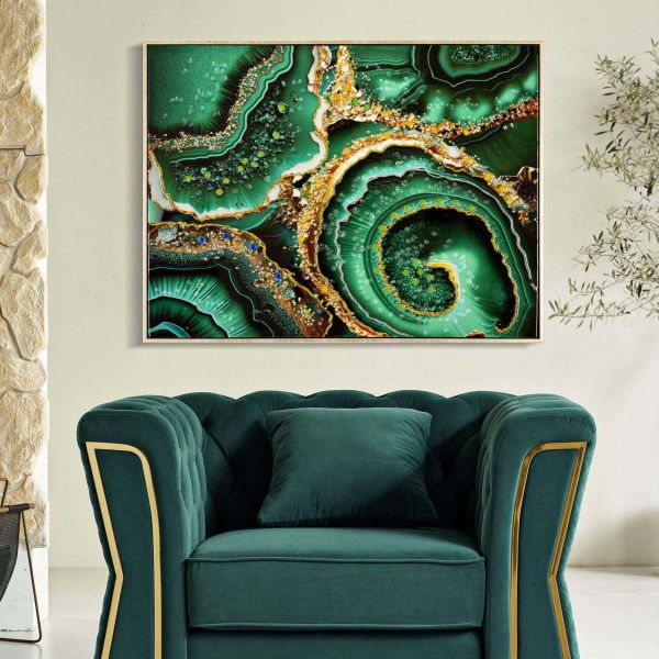 Tableau en toile et métal Smeraldy 82 x 4 x 62 cm - MAURO FERRETTI