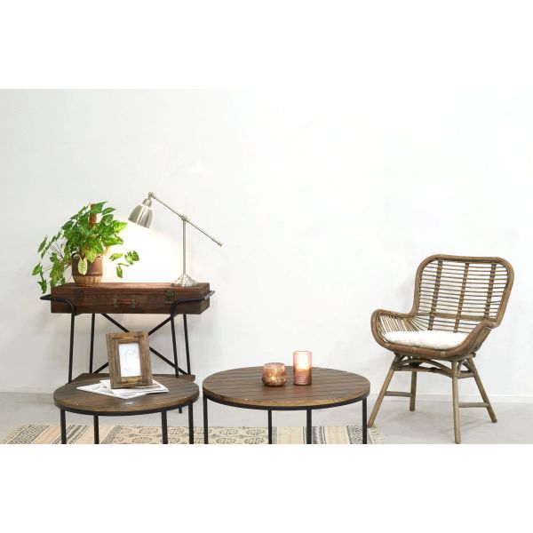Tables basses en métal et bois (Lot de 2) - AUBRY GASPARD