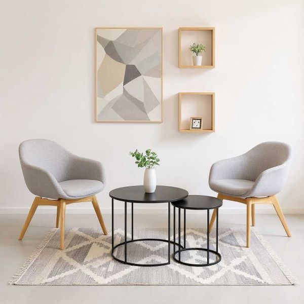 Tables basses en métal teinté noir (Lot de 2) - AUBRY GASPARD