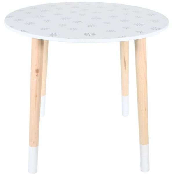 Tables gigognes en MDF blanc et bois motif fleurs - THE HOME DECO FACTORY