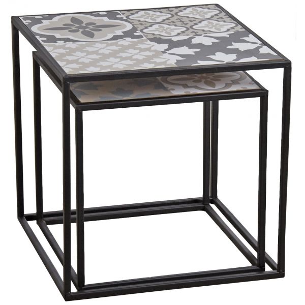 Tables gigognes Mosaïque (Lot de 2) - AUB-3424