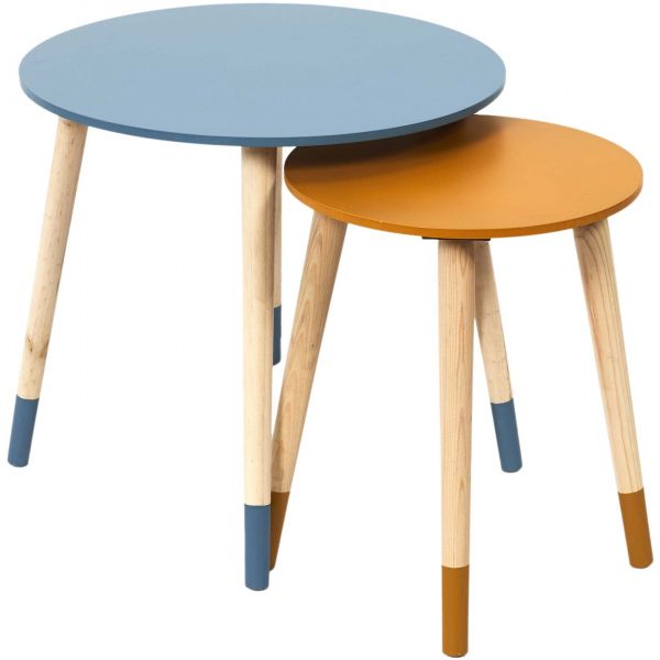 Tables gigognes bicolores Scandi (Lot de 2)