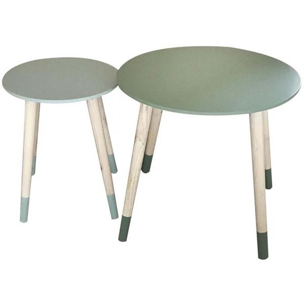 Tables gigognes bicolores Scandi (Lot de 2)